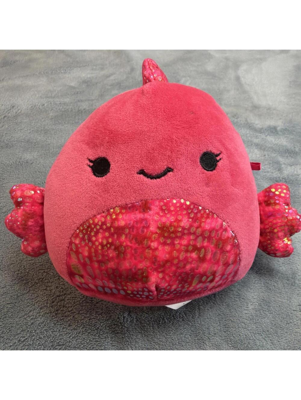 Squishmallows Pink Fish Plush Glitter Fins Soft Stuffed Animal 6 in